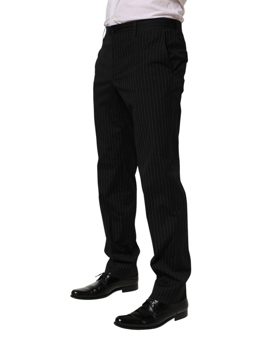 Dolce & Gabbana Black Striped Dress Formal Men Trouser Pants