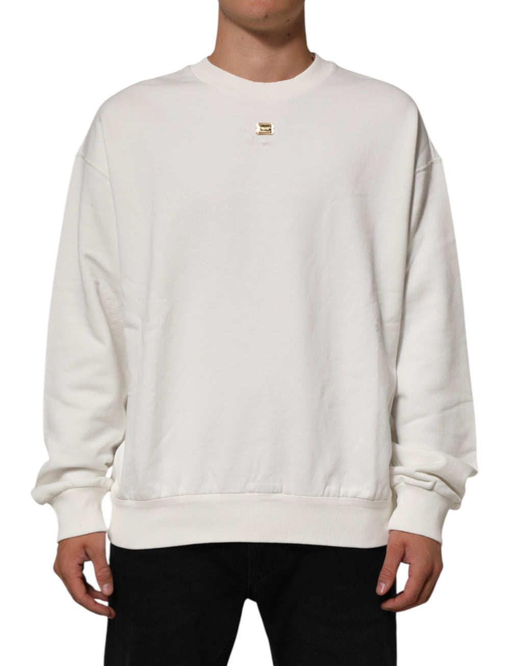 Dolce & Gabbana White DG Logo Crew Neck Sweatshirt Sweater