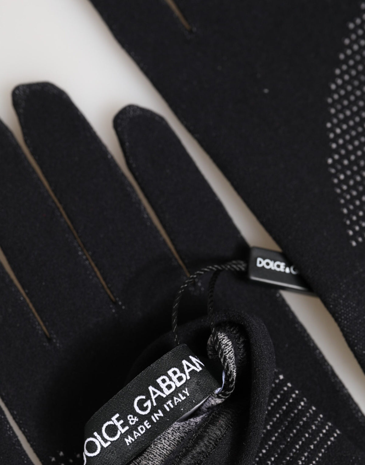 Dolce & Gabbana Black DG Logo Cotton Hands Mitten Men Gloves