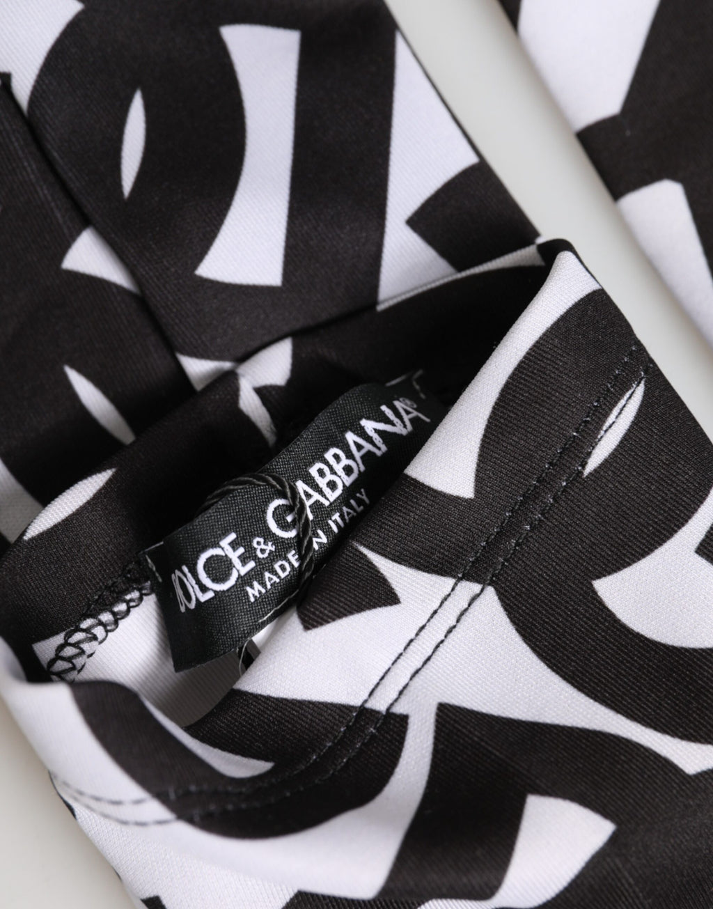 Dolce & Gabbana Black White DG Logo Elbow Length Mitten Gloves
