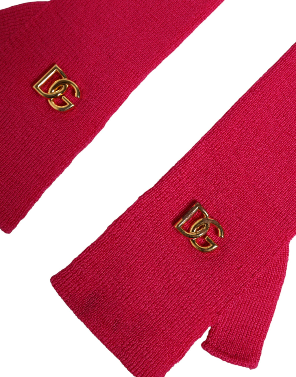 Dolce & Gabbana Pink Wool Fingerless Elbow Length Mitten Gloves