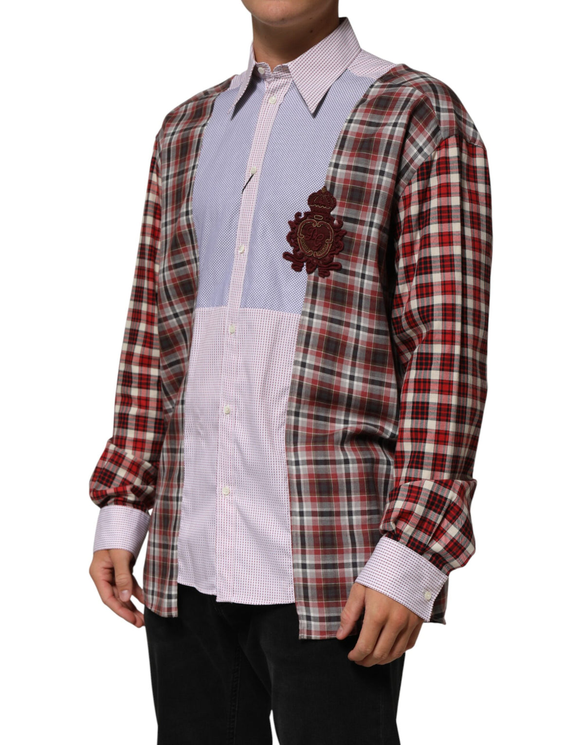Dolce & Gabbana Multicolor Cotton Collared Checkered Shirt