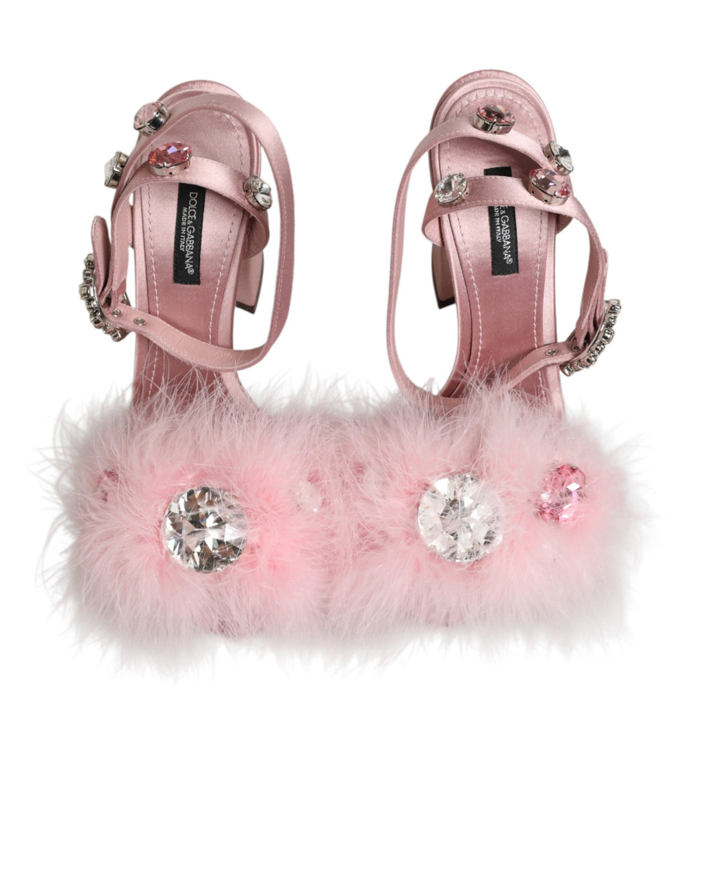 Dolce & Gabbana Pink Sequined Ankle Strap Sandals Shoes