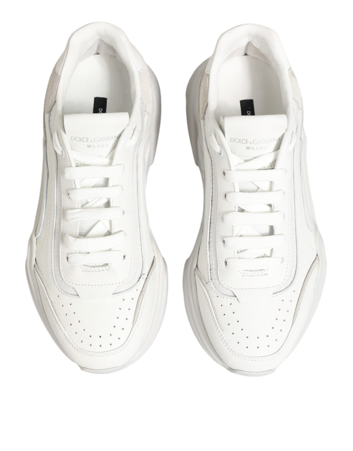 Dolce & Gabbana White Leather Daymaster Low Top Sneakers Shoes