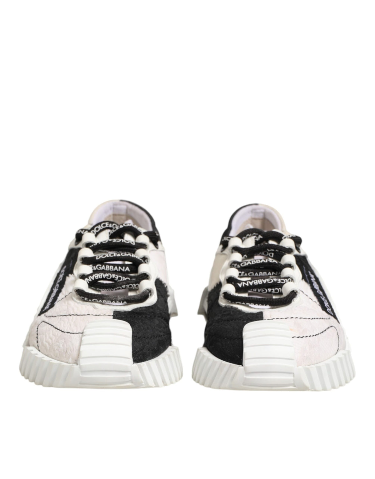 Dolce & Gabbana White Black Leather NS1 Sneaker  Shoes