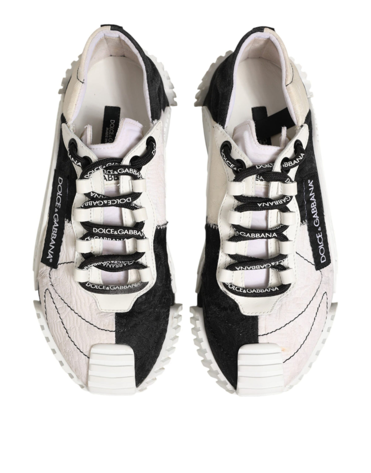 Dolce & Gabbana White Black Leather NS1 Sneaker  Shoes