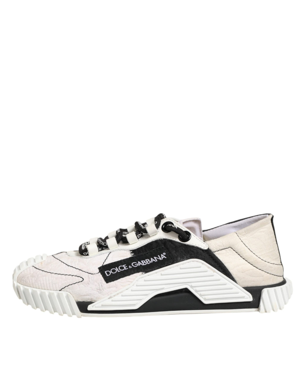 Dolce & Gabbana White Black Leather NS1 Sneaker  Shoes