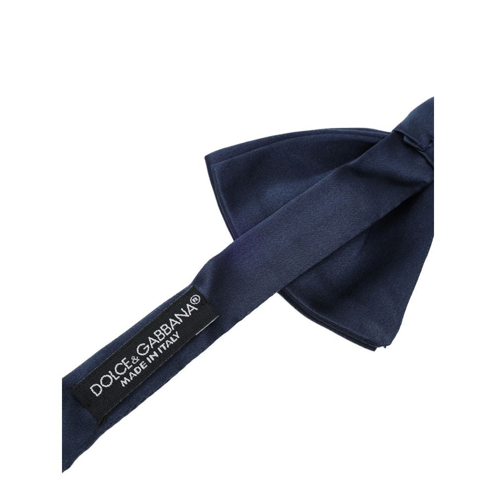 Dolce & Gabbana Blue Silk Bowtie