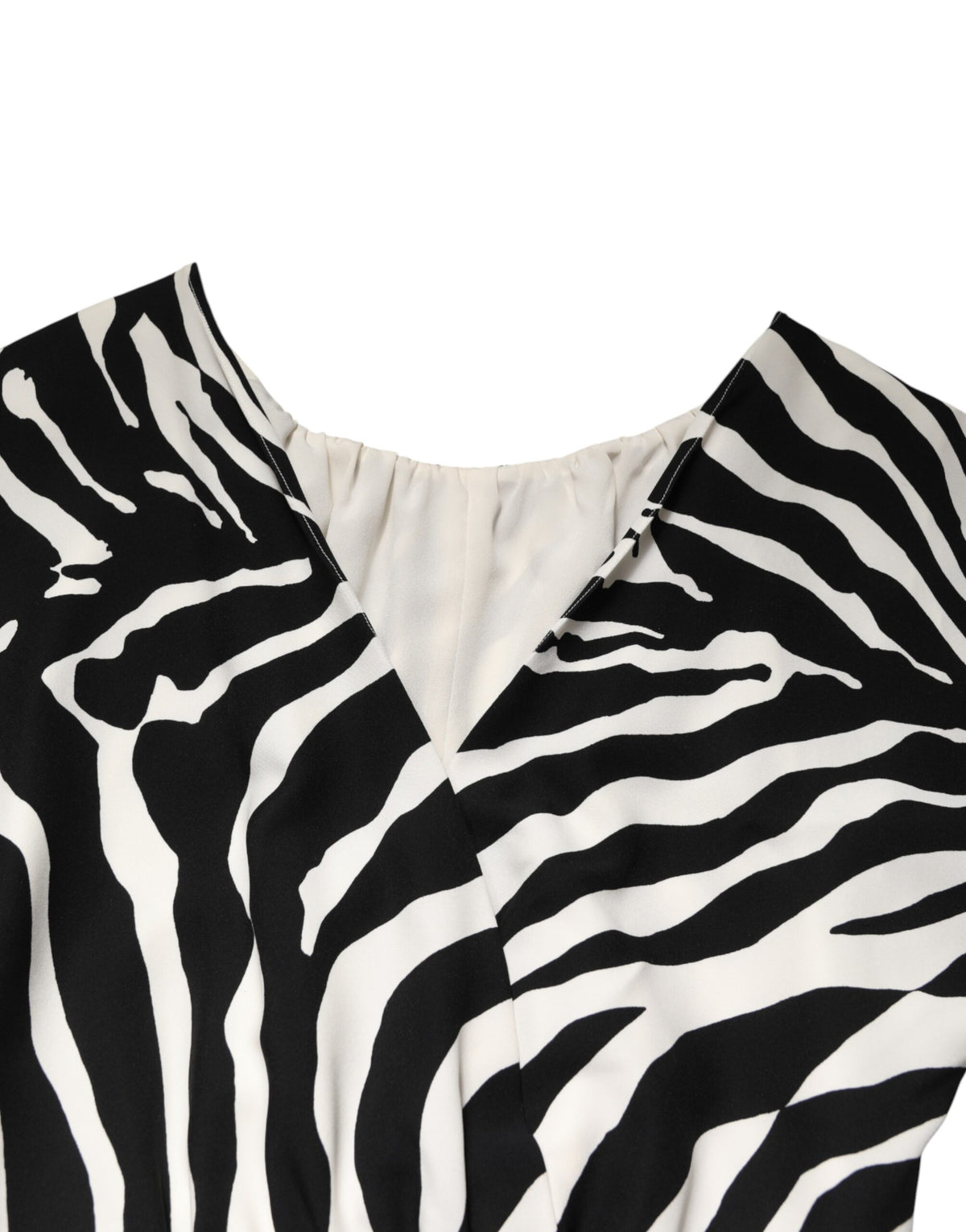 Dolce & Gabbana Black White Zebra Silk Sheath Mini Dress