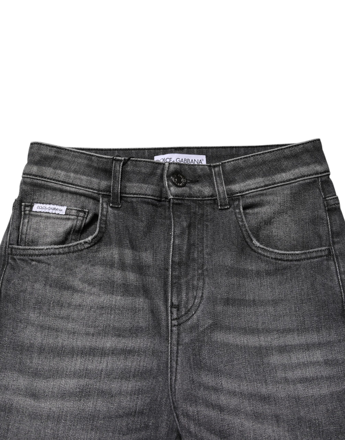 Dolce & Gabbana Gray High Waist Cotton Skinny Denim Jeans