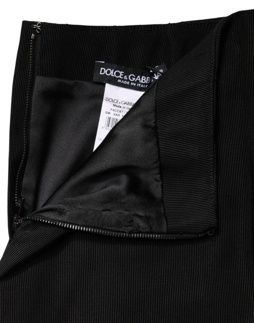 Dolce & Gabbana Black Cotton Pencil Cut High Waist Mini Skirt