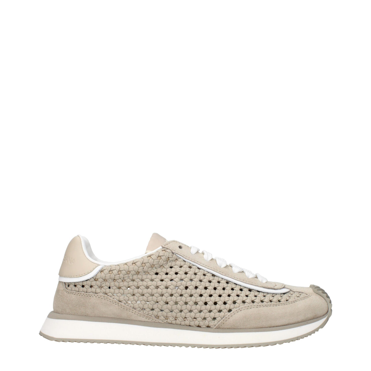 Dolce & Gabbana Beige Fabric Low Top Sneakers