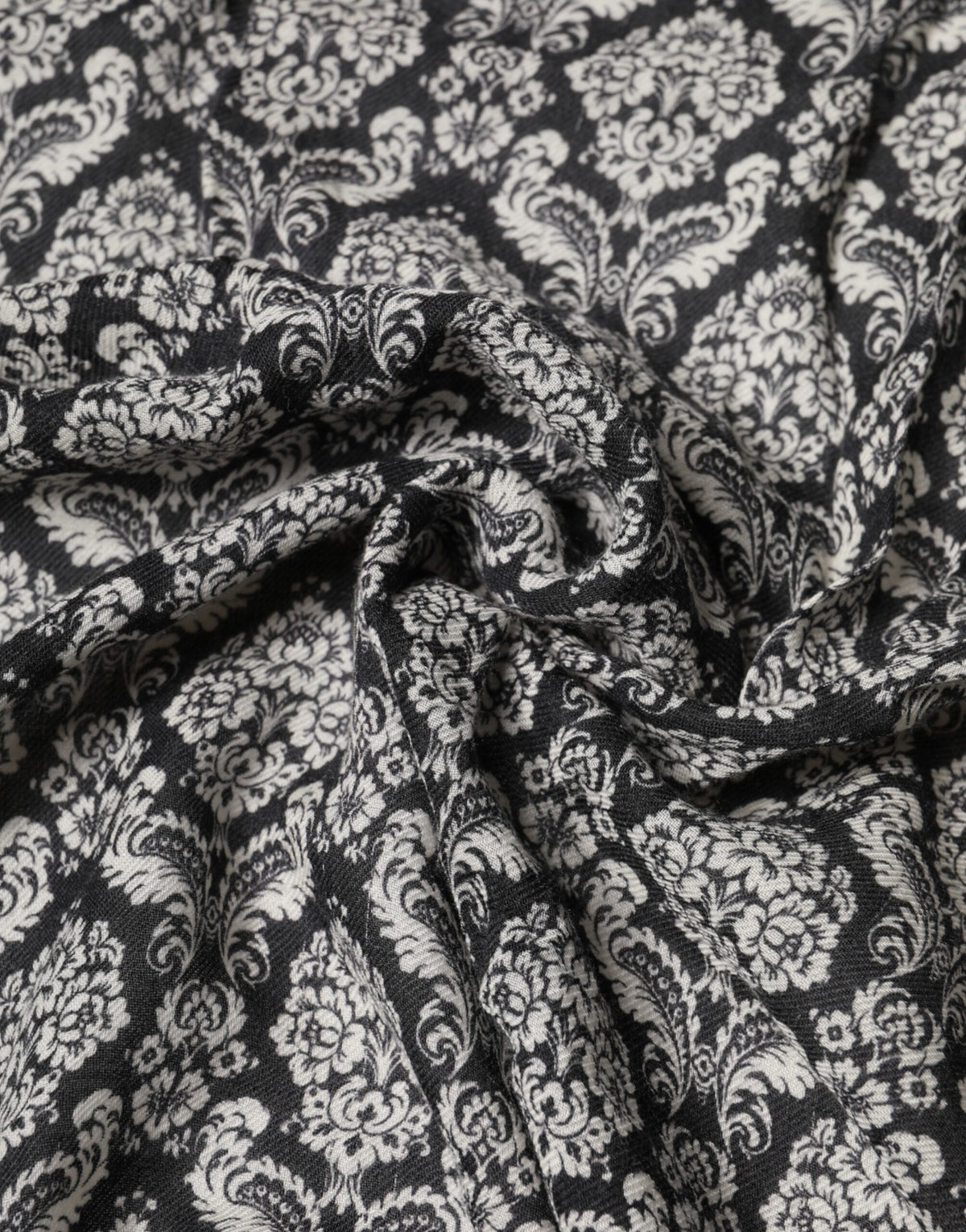 Dolce & Gabbana Black White Damask Patterned Lace Men Scarf
