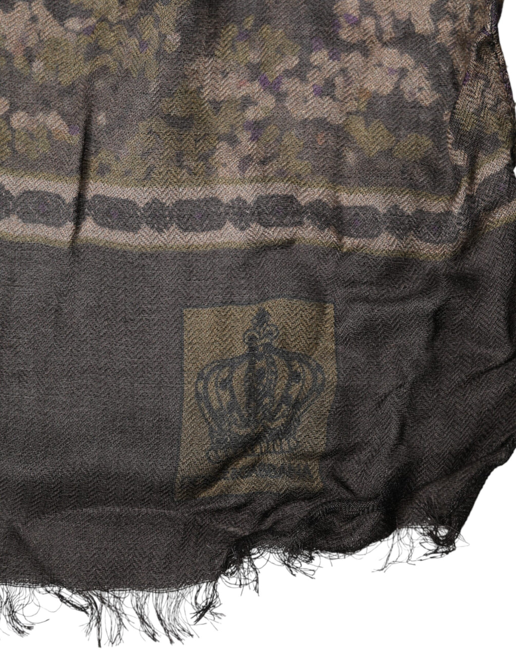 Dolce & Gabbana Brown Camouflage Modal Men Shawl Scarf