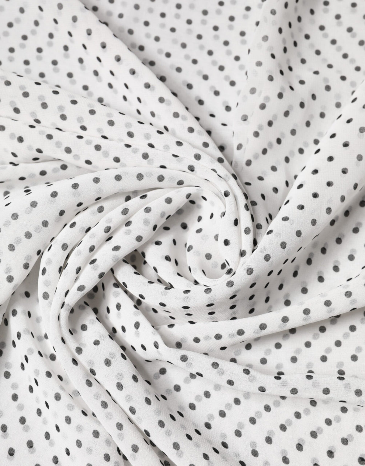 Dolce & Gabbana White Polka Dot Polyester Shawl Scarf