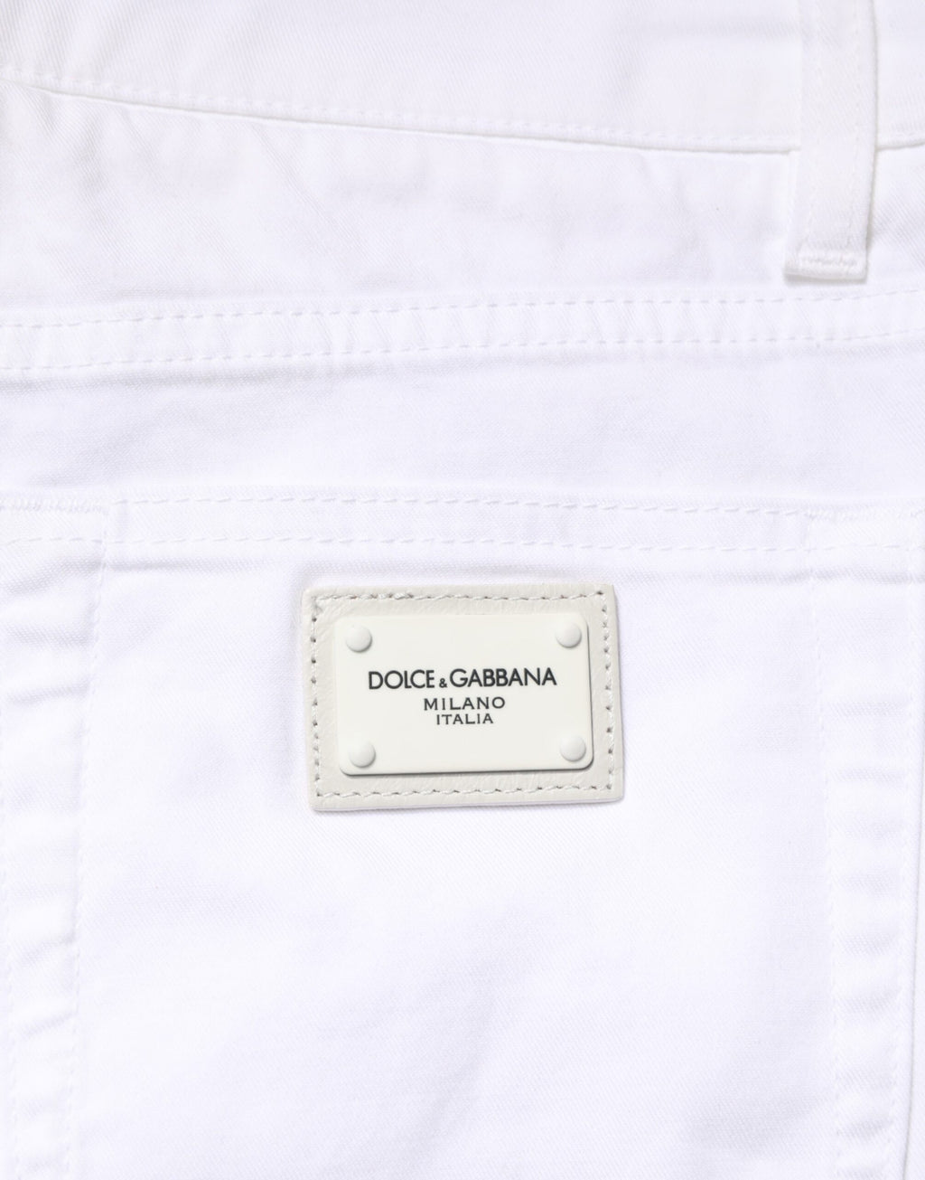 Dolce & Gabbana White Cotton Stretch Skinny Denim Men Jeans