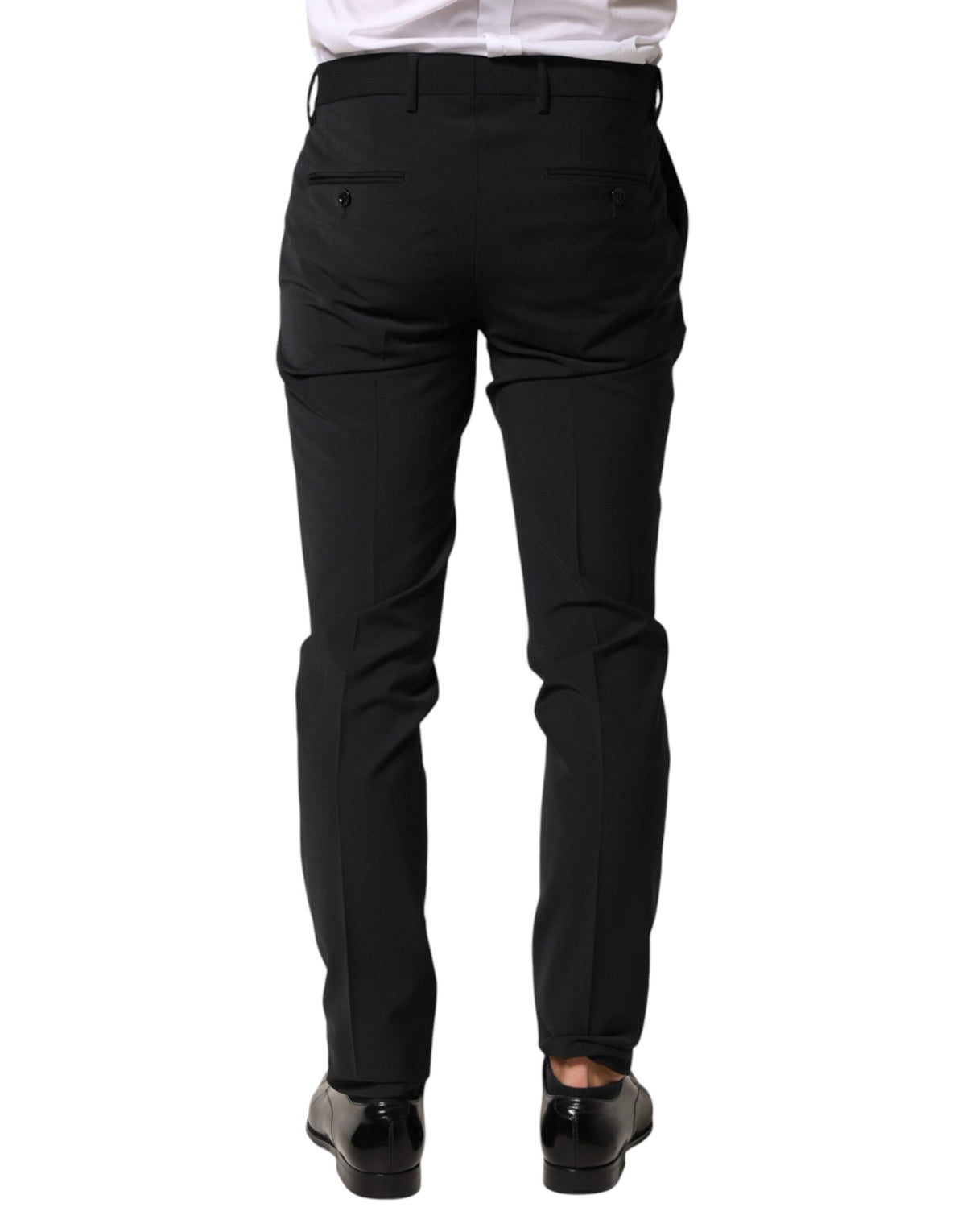 Dolce & Gabbana Black Wool Formal Dress Men Trouser Pants