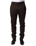 Dolce & Gabbana Brown Polyester Men Dress Trousers Pants