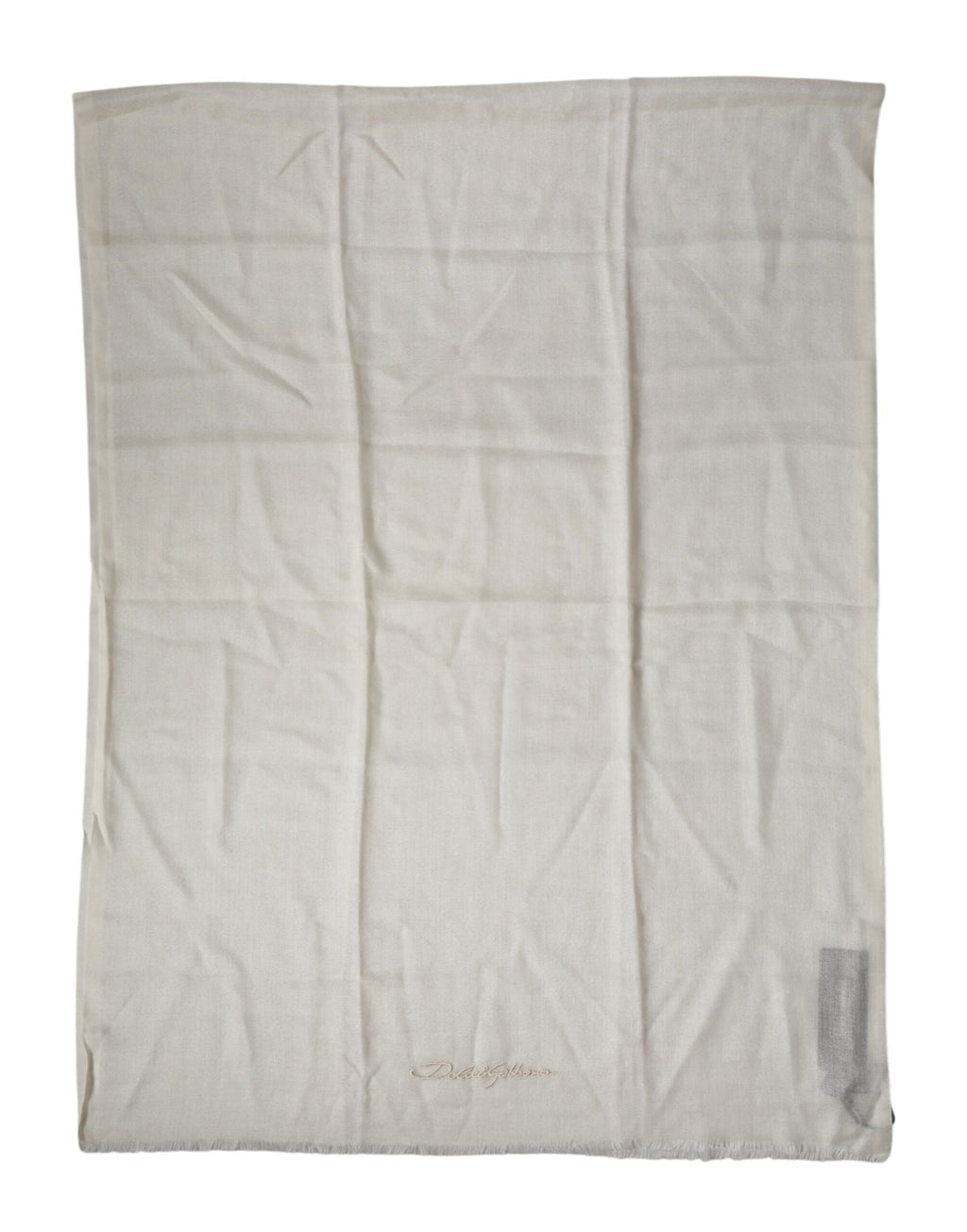 Dolce & Gabbana White Cashmere Knit Neck Wrap Shawl Scarf