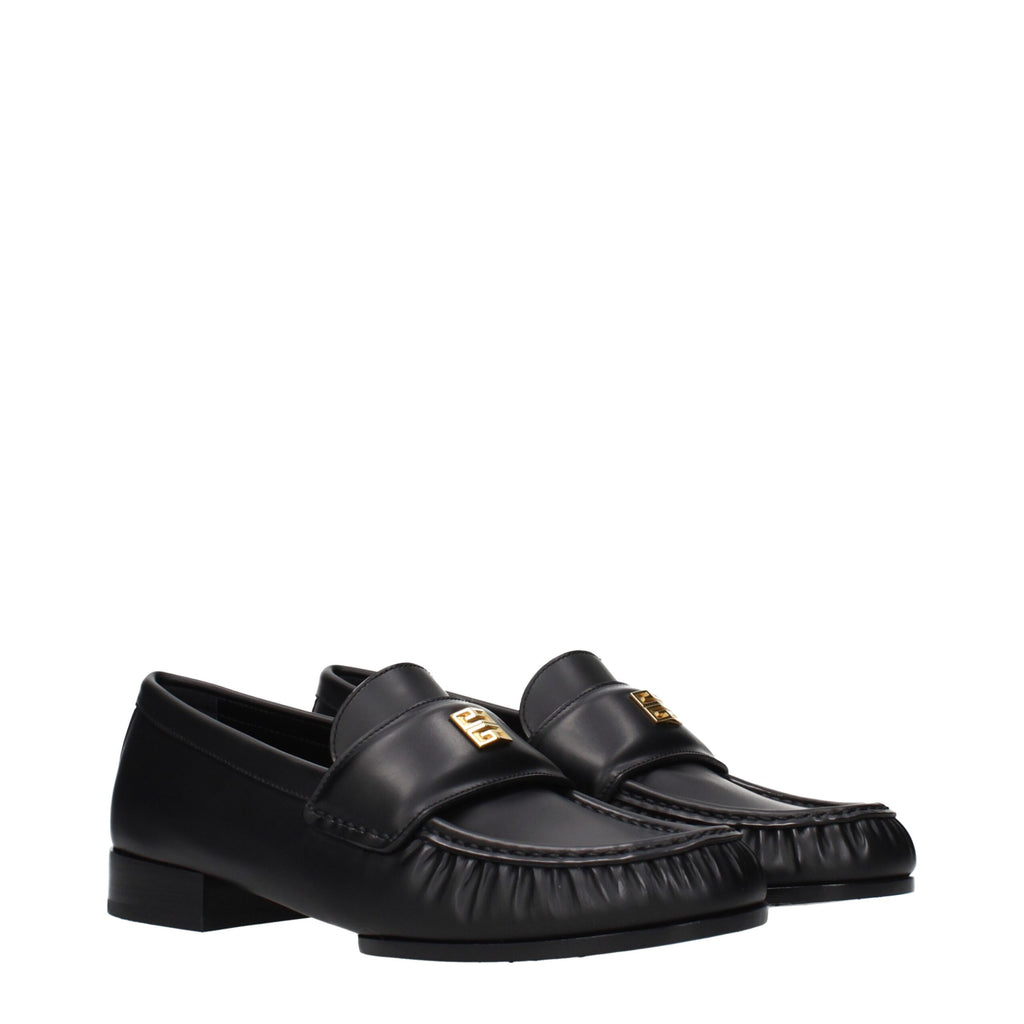 Givenchy Black Leather Slip-On Loafers
