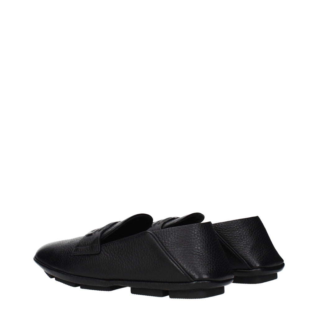 Dolce & Gabbana Black Leather Slip-On Loafers