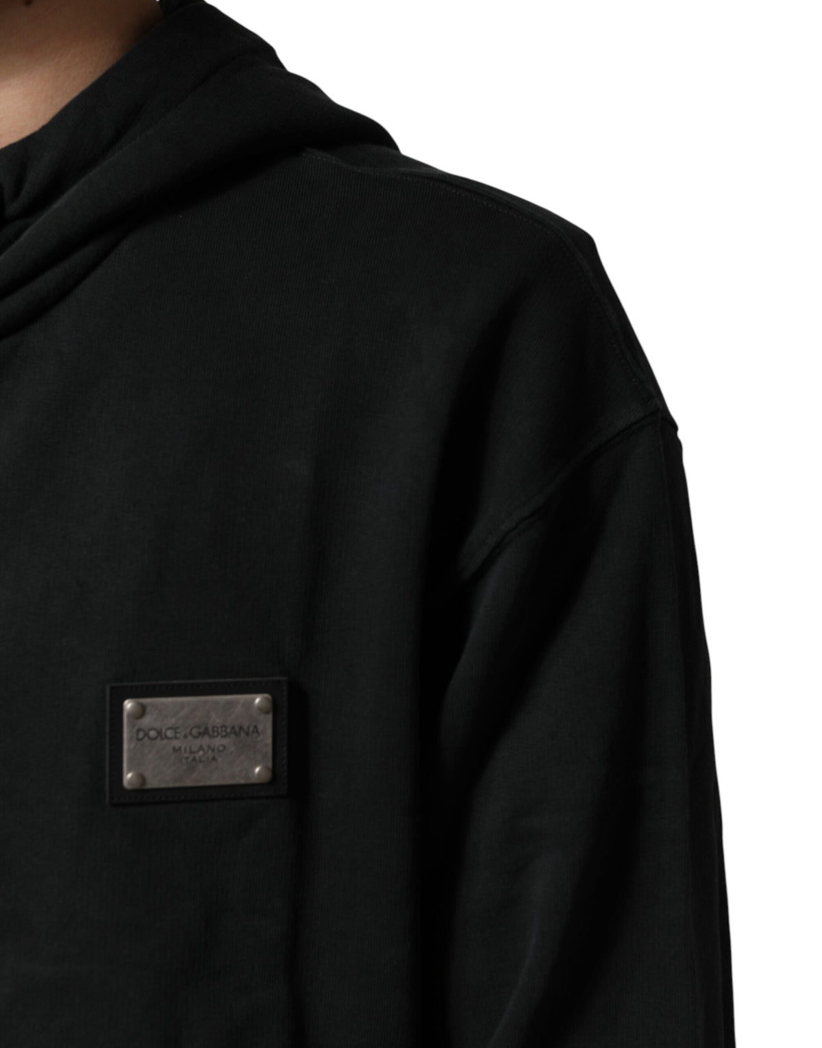 Dolce & Gabbana Black Full Zip Hooded Men Sweatshirt Sweater