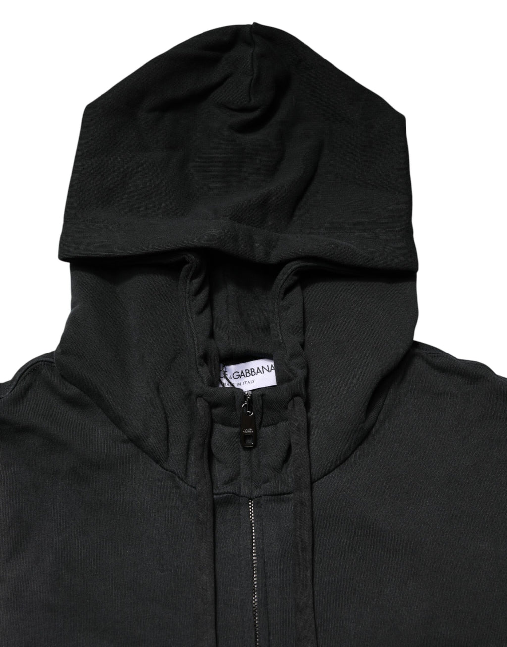 Dolce & Gabbana Black Full Zip Hooded Men Sweatshirt Sweater