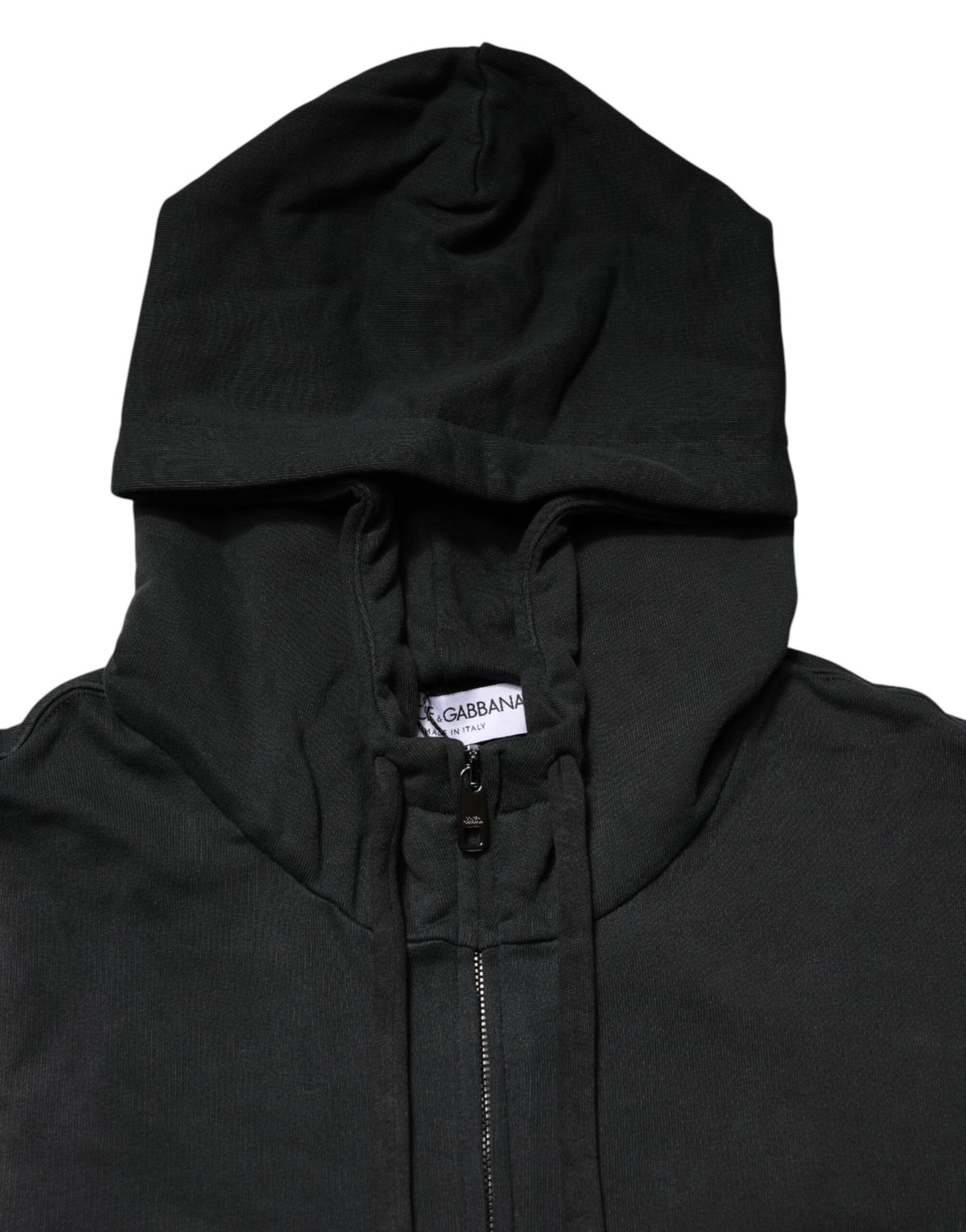 Dolce & Gabbana Black Full Zip Hooded Men Sweatshirt Sweater