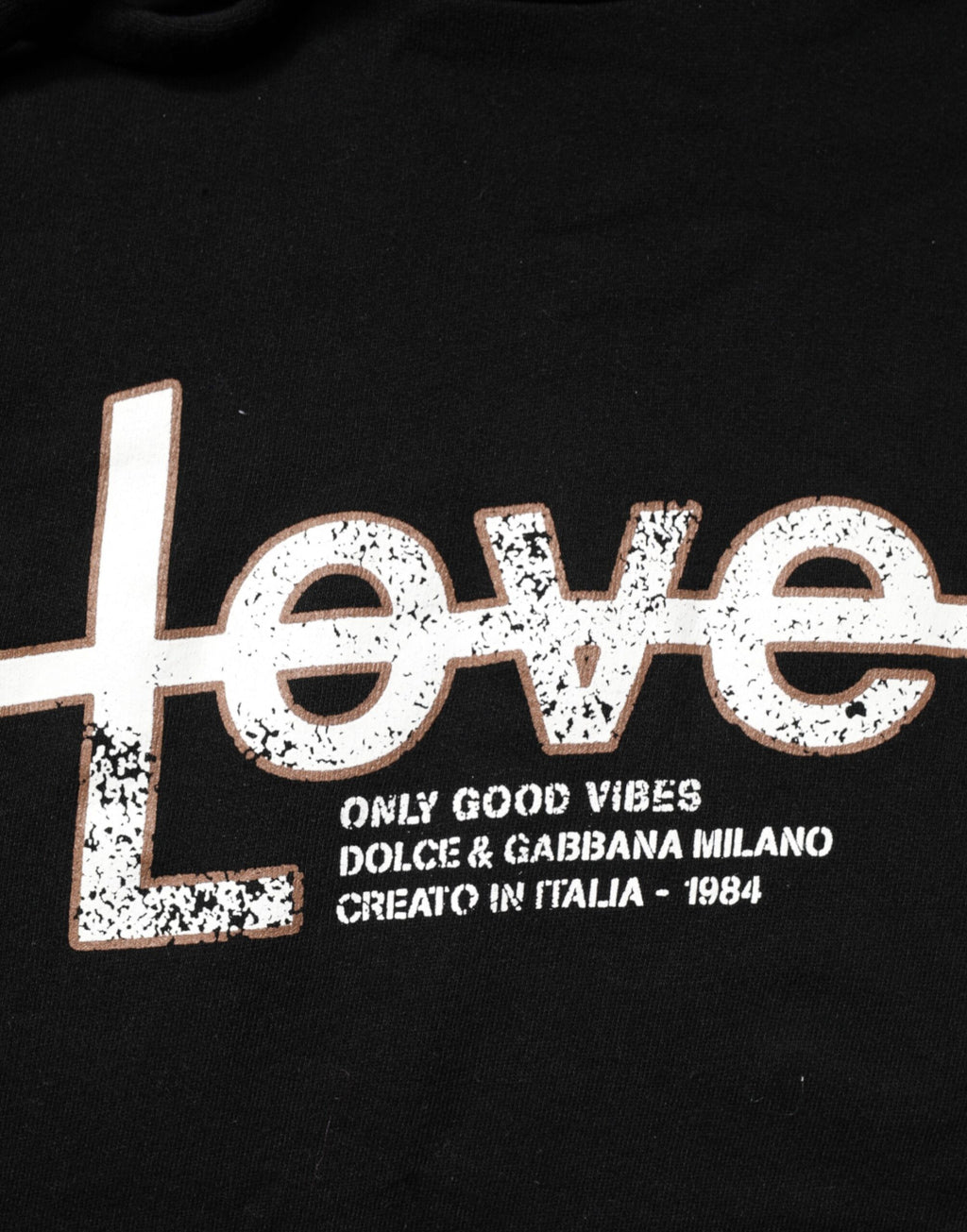 Dolce & Gabbana Black LOVE Cotton Hooded Sweatshirt Sweater