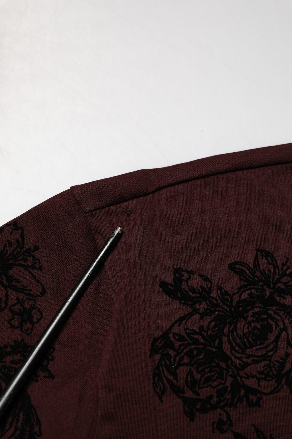 Dolce & Gabbana Maroon DG Crown Floral Crewneck Men T-shirt