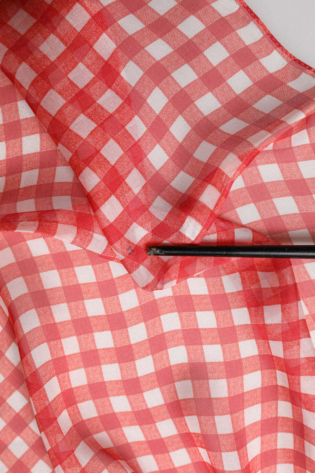 Dolce & Gabbana Red Checkered Plaid Neck Wrap Shawl  Scarf