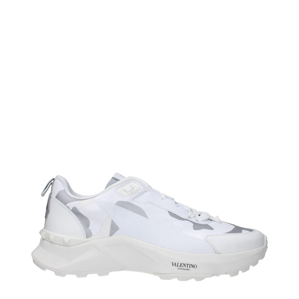 Valentino Garavani White Fabric Athletic Sneakers