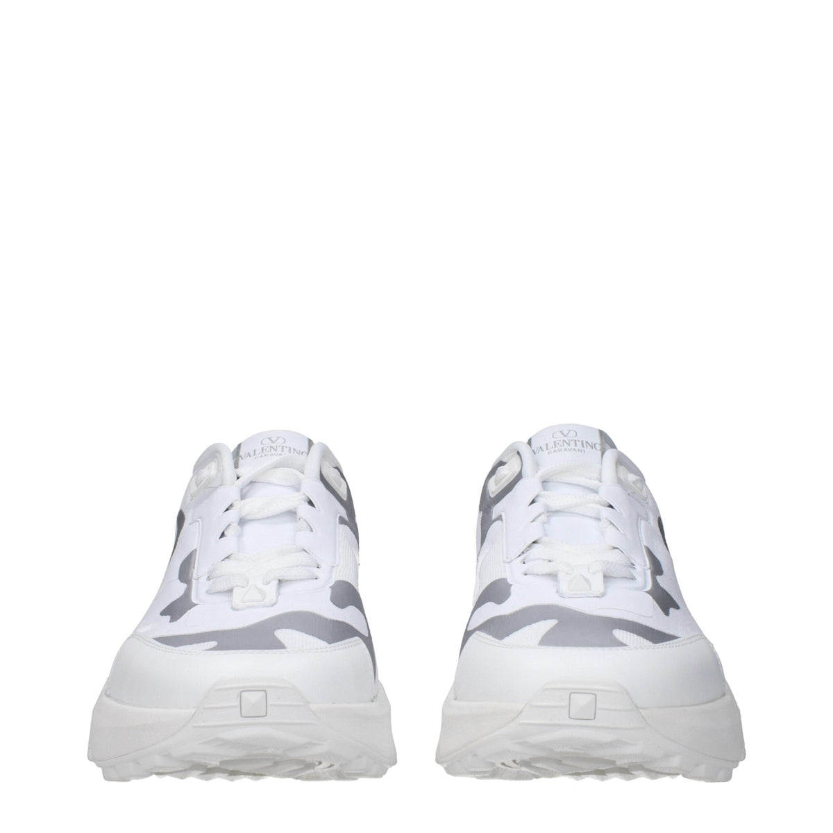 Valentino Garavani White Fabric Athletic Sneakers
