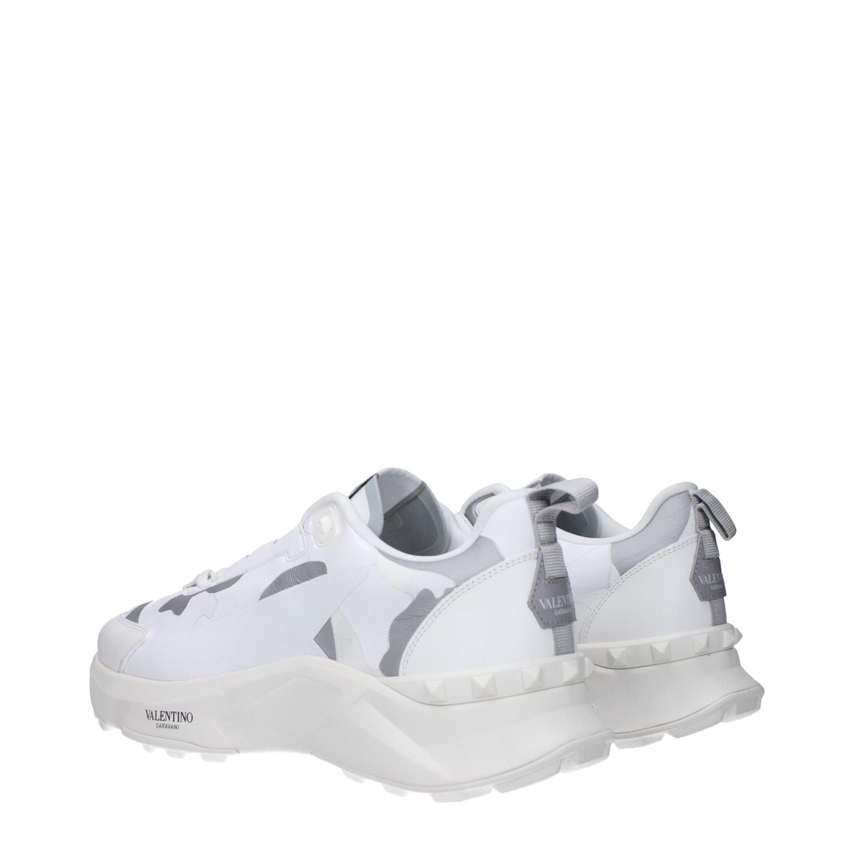 Valentino Garavani White Fabric Athletic Sneakers