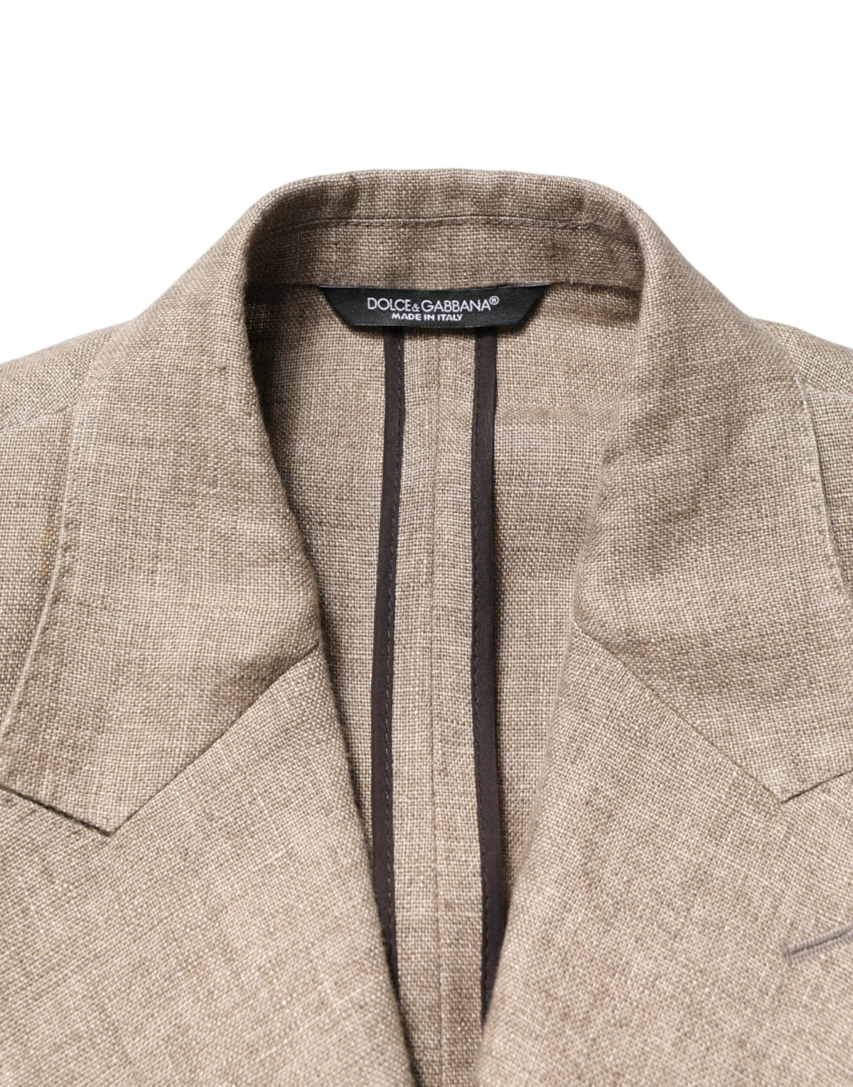 Dolce & Gabbana Beige Linen Double Breasted 2 Piece Men Suit