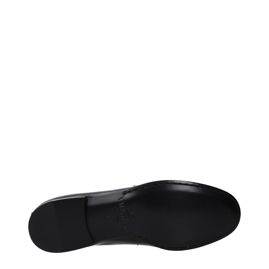 Valentino Garavani Black Leather Slip-On Loafers