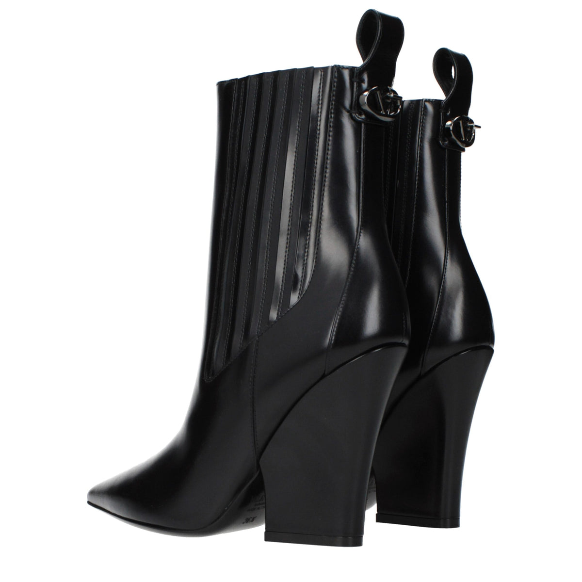 Valentino Garavani Black Leather Ankle Boots