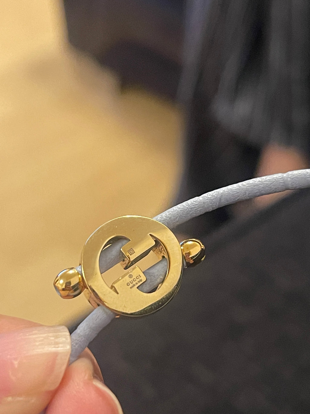 Gucci Interlocking GG Leather Bracelet