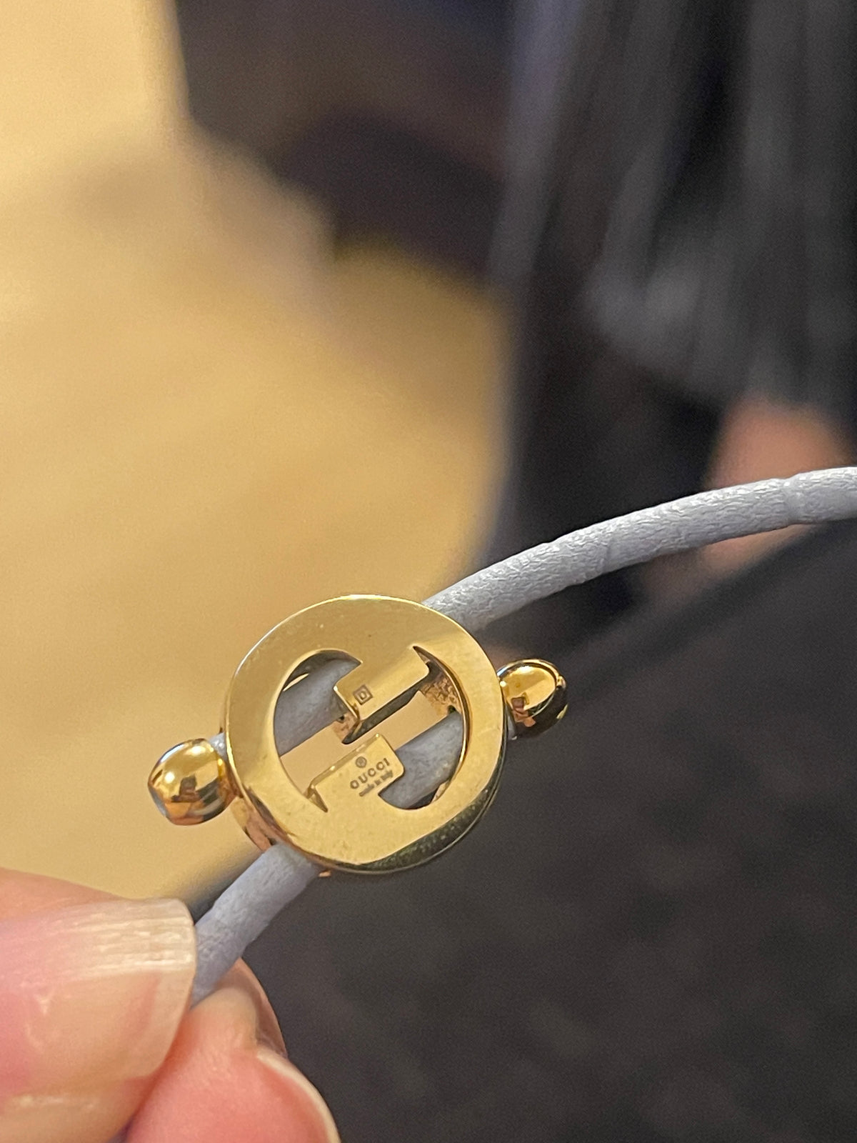 Gucci Interlocking GG Leather Bracelet