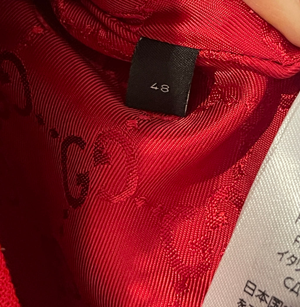 Gucci women’s wool coat in red with GG Marmont buttons