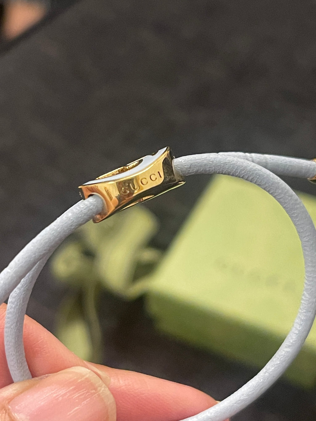 Gucci Interlocking GG Leather Bracelet