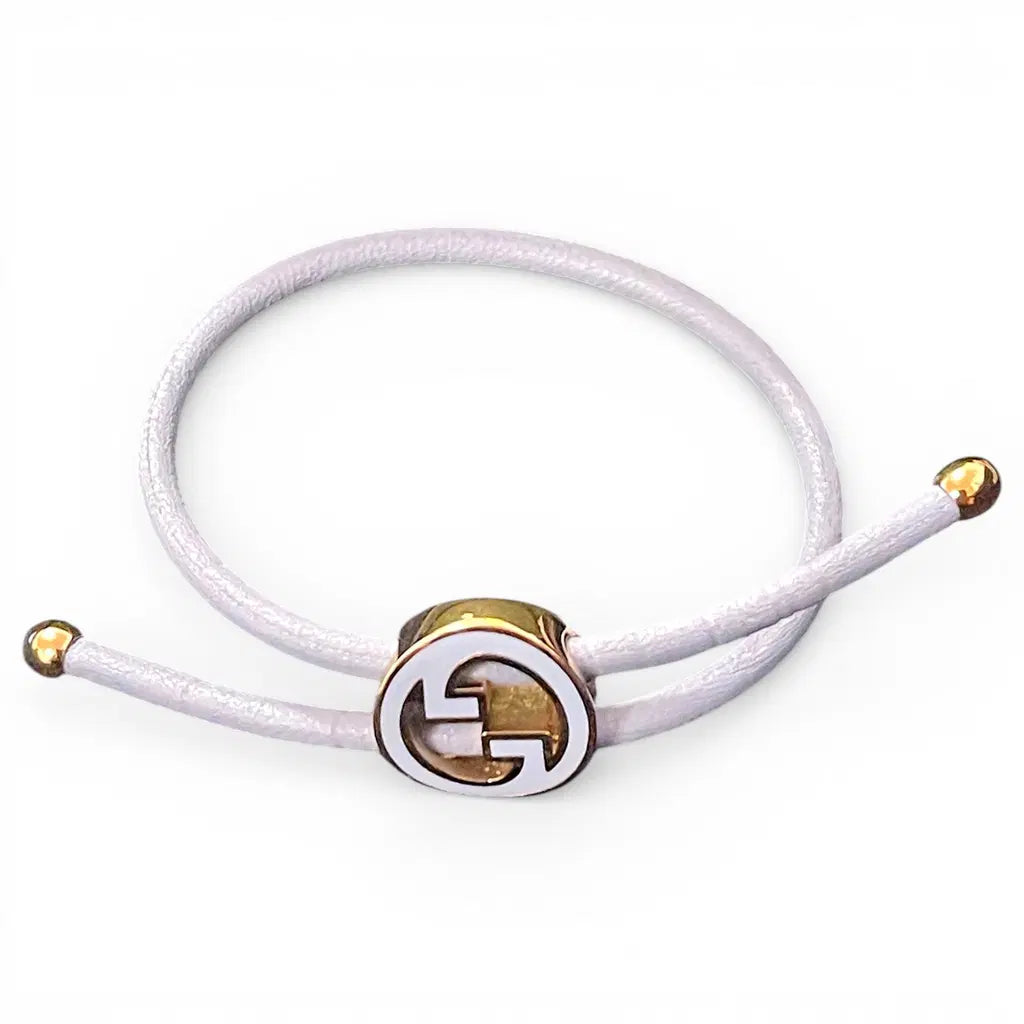 Gucci Interlocking GG Leather Bracelet